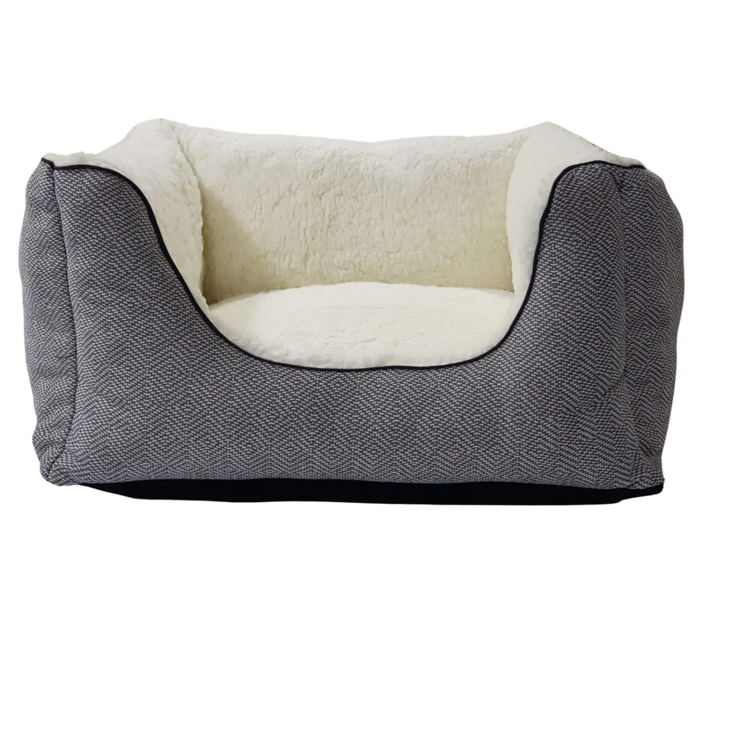 Cama para Perros Square 60x60x30cm Mediana Gris Border