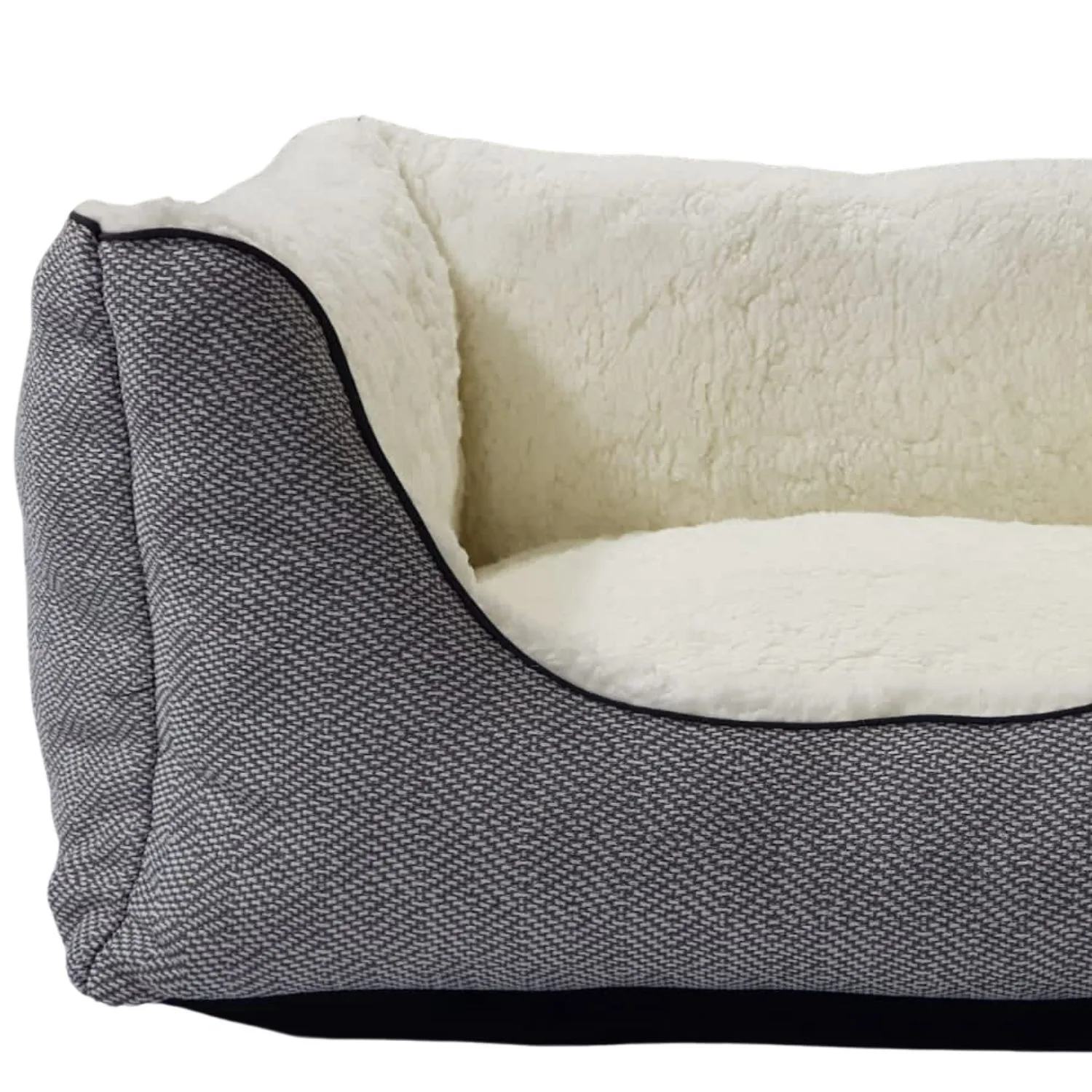 Cama Para Perros Square 50x50x30cm Pequeña Gris Border 3