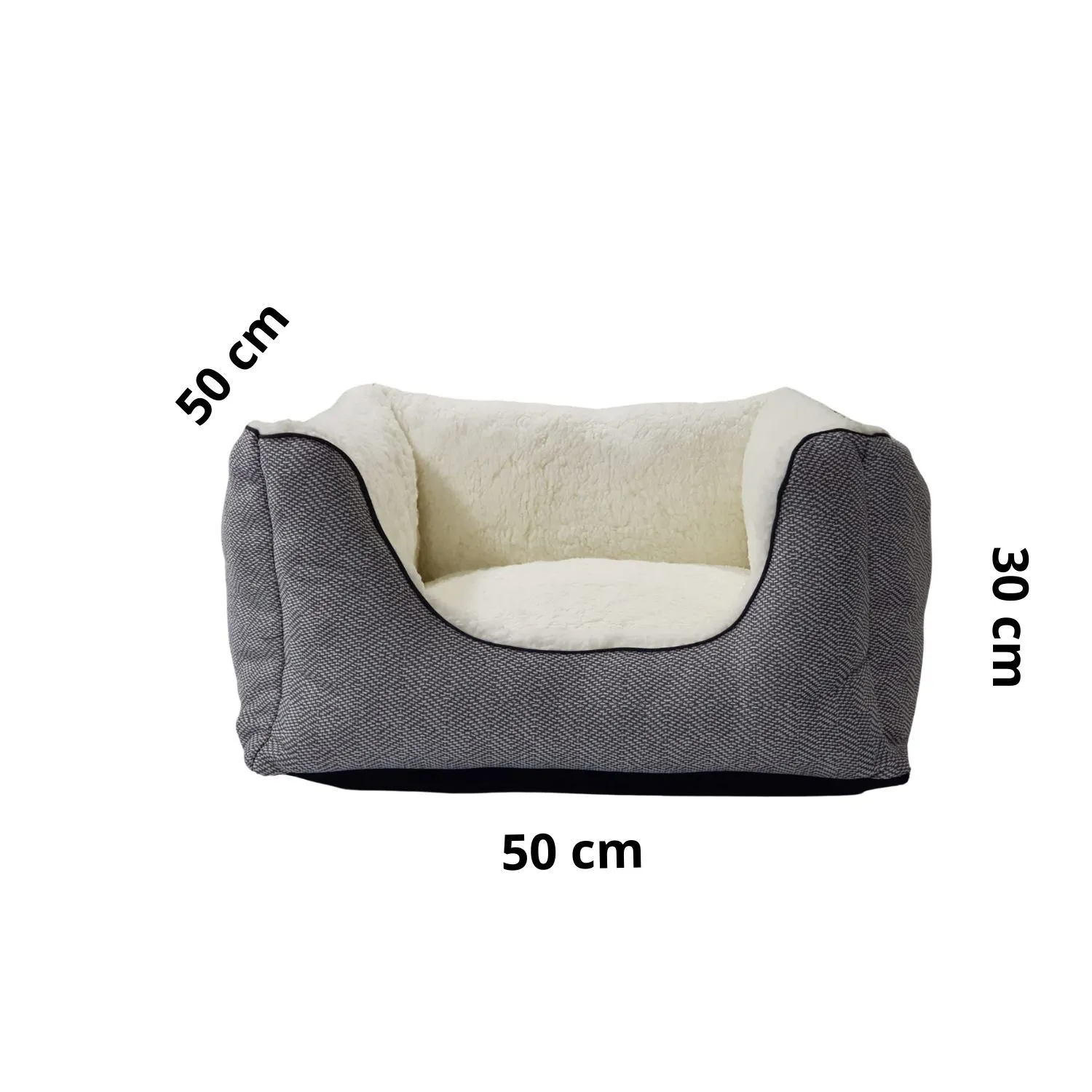 Cama Para Perros Square 50x50x30cm Pequeña Gris Border 4