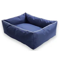 Cama para Perros Rectangular Lona  82x72x20cm Grande Azul Border