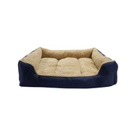 Cama Para Perros Rectangular 3 Canales  66x60x20cm Mediana Azul Border