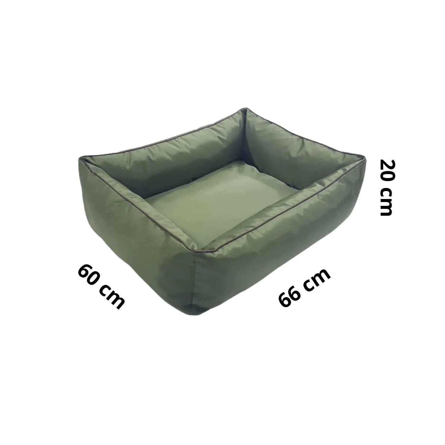 Cama para Perros Rectangular Lona 66x60x20cm Mediana Verde Border 4