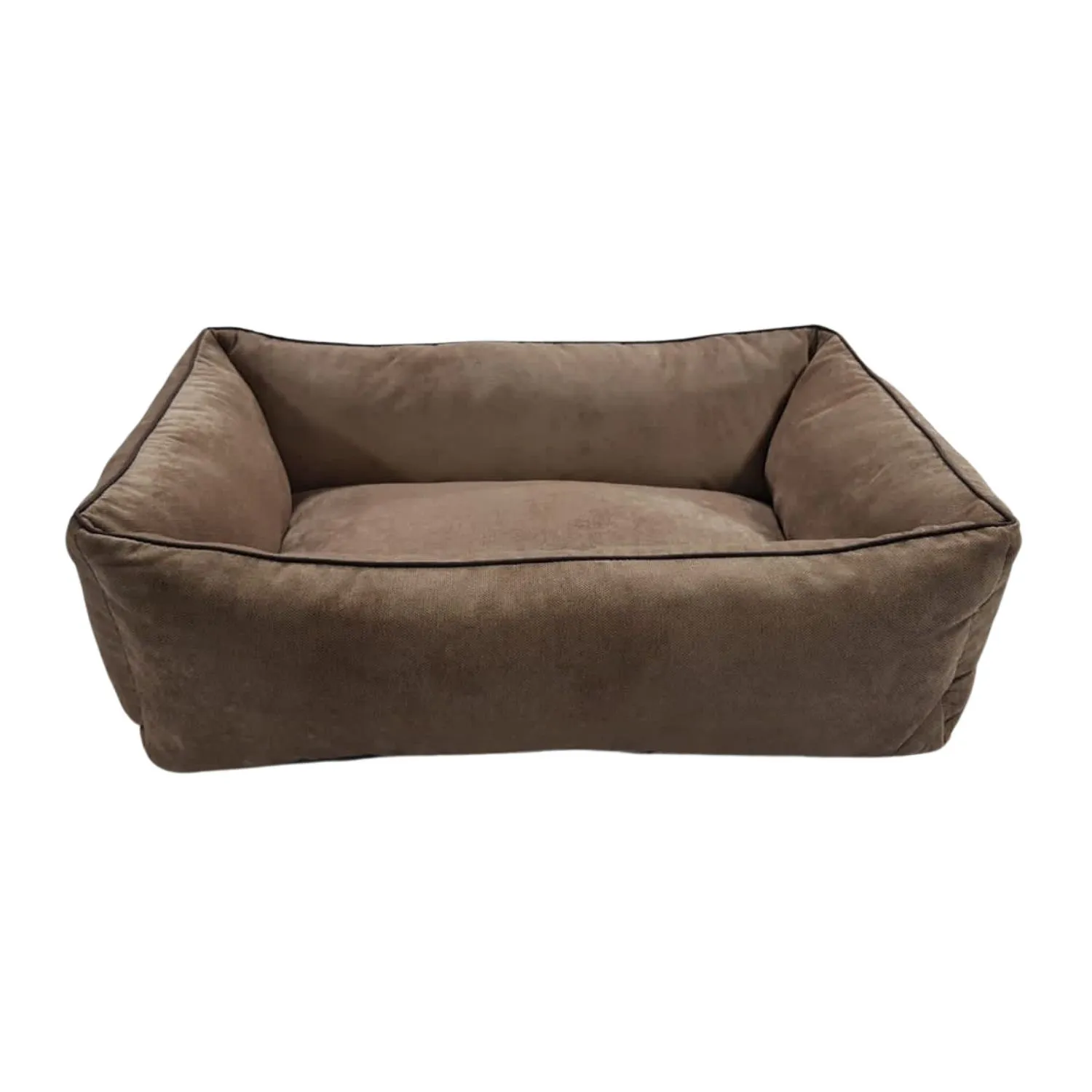 Cama Para Perro Rectangular Luna 66x60x20cm Mediana Habano Border