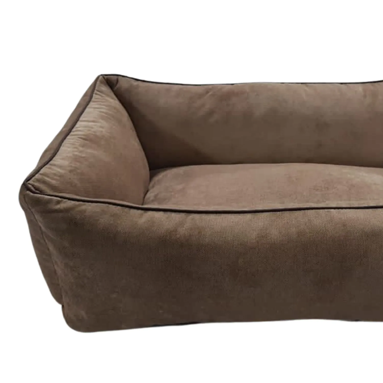 Cama Para Perro Rectangular Luna 66x60x20cm Mediana Habano Border 3