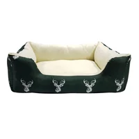 Cama para Perro Rectangular Venado  82x72x25cm Grande Verde Border