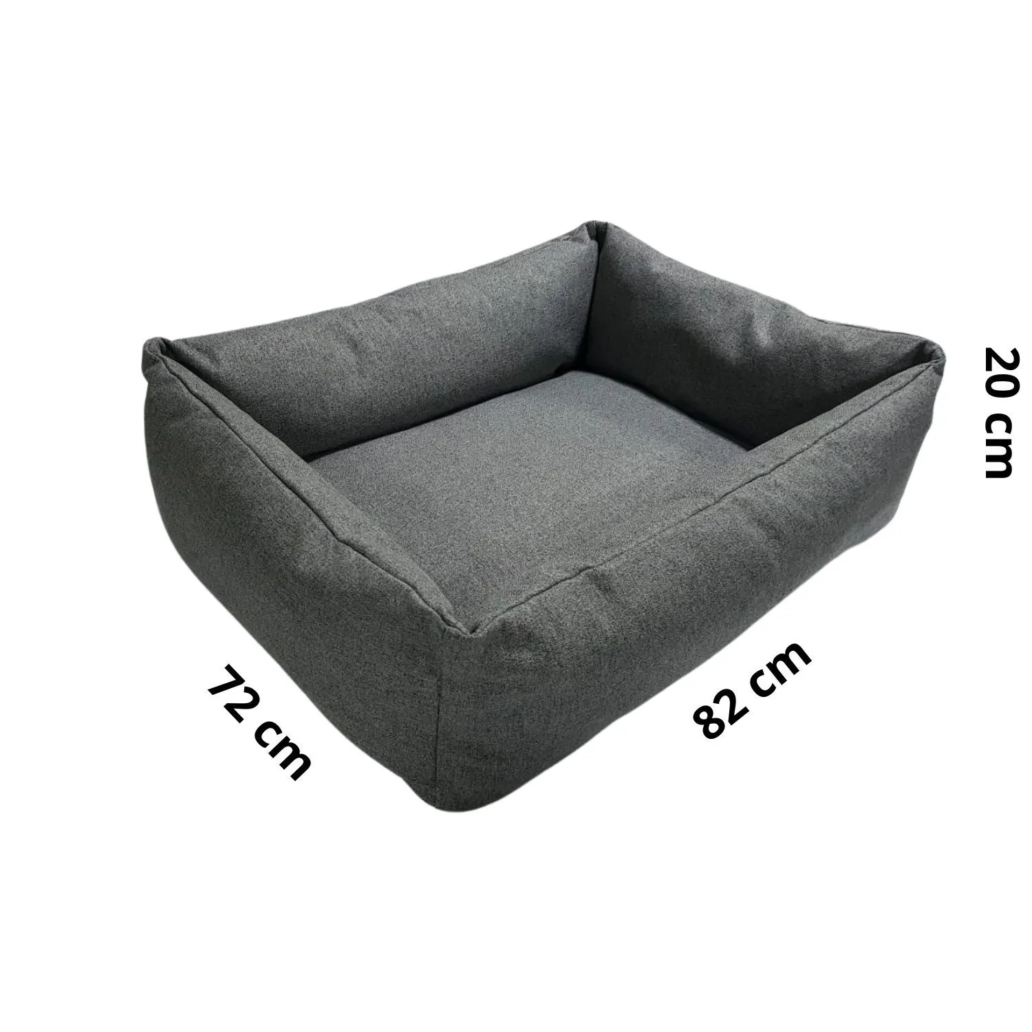 Cama para Perro Rectangular Luna 82x72x20cm Grande Gris Border 4