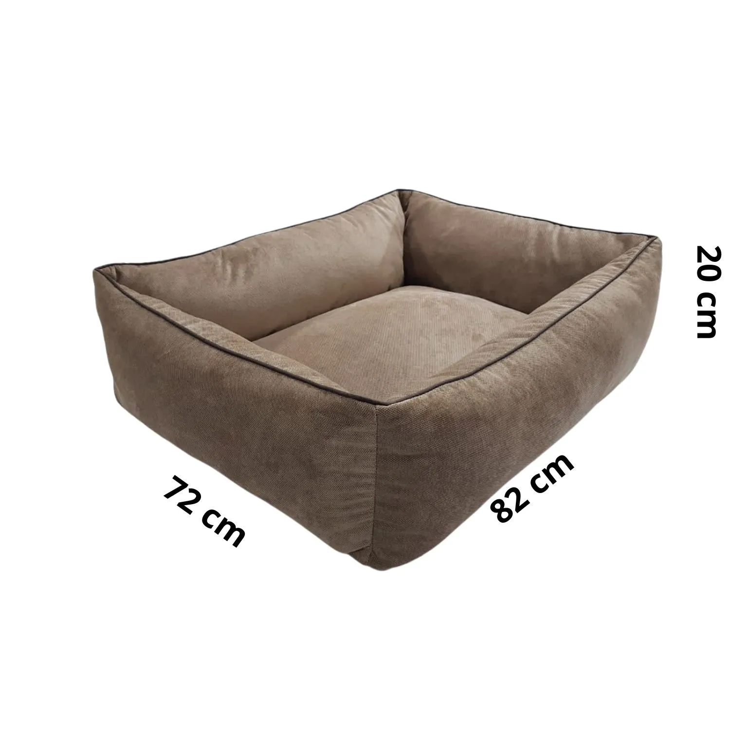Cama para Perro Rectangular Luna 82x72x20cm Grande Habano Border 4
