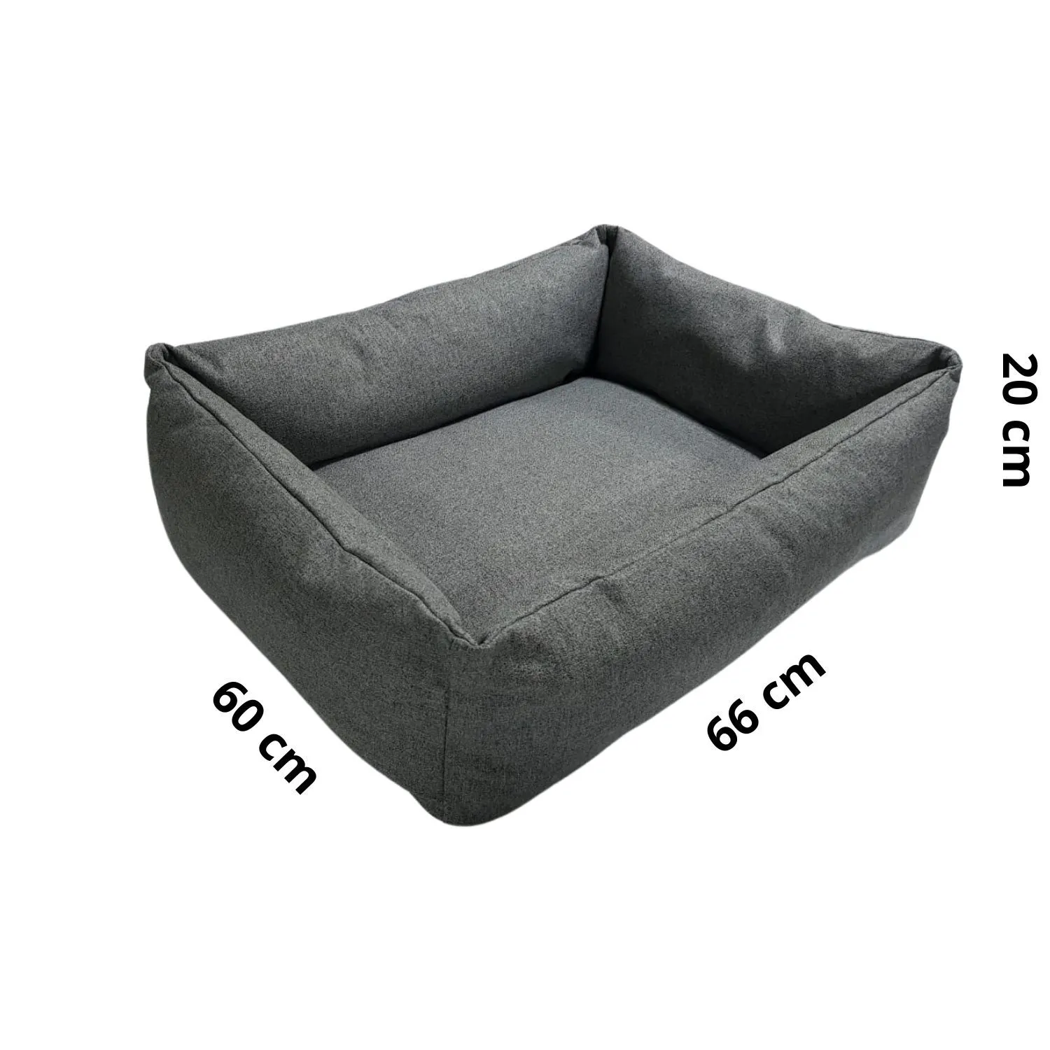Cama Para Perro Rectangular Luna 66x60x20cm Mediana  Gris Border 4