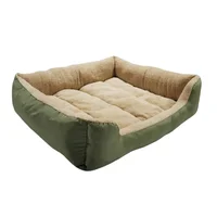 Cama Para Perros Rectangular 3 Canales 56x50x20cm Pequeña Verde Border
