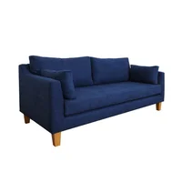 Sofá Shalom 2 Puestos Tela Antifluidos 170x80x86 Azul