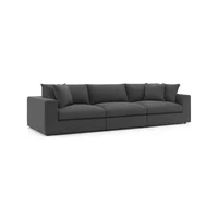 Sofá Emperador 4 Puestos Tela Antifluidos 300x95x85 Gris
