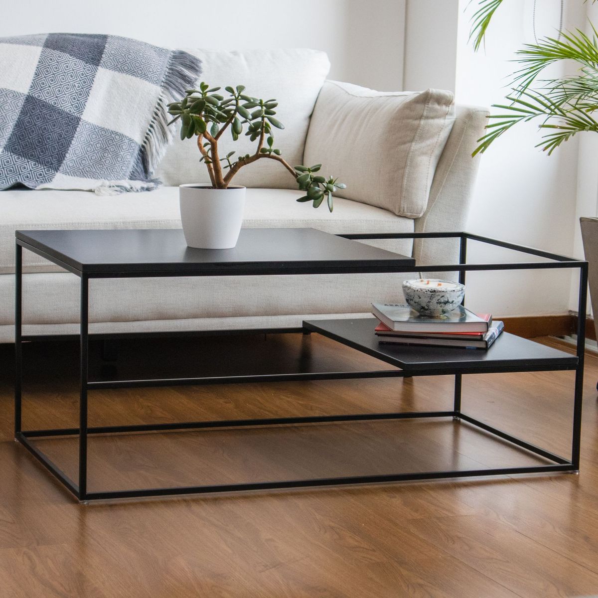 FERRUM - Mesa de Centro Forja en Hierro/Madera Negra