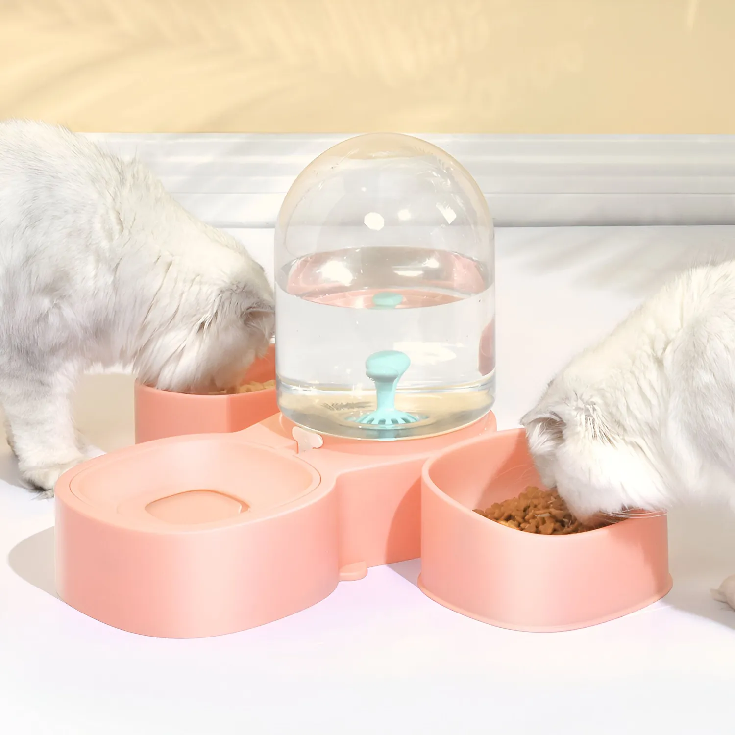 Bebedero Para Perro Con Comedero Doble Blanco Colmascotas 10