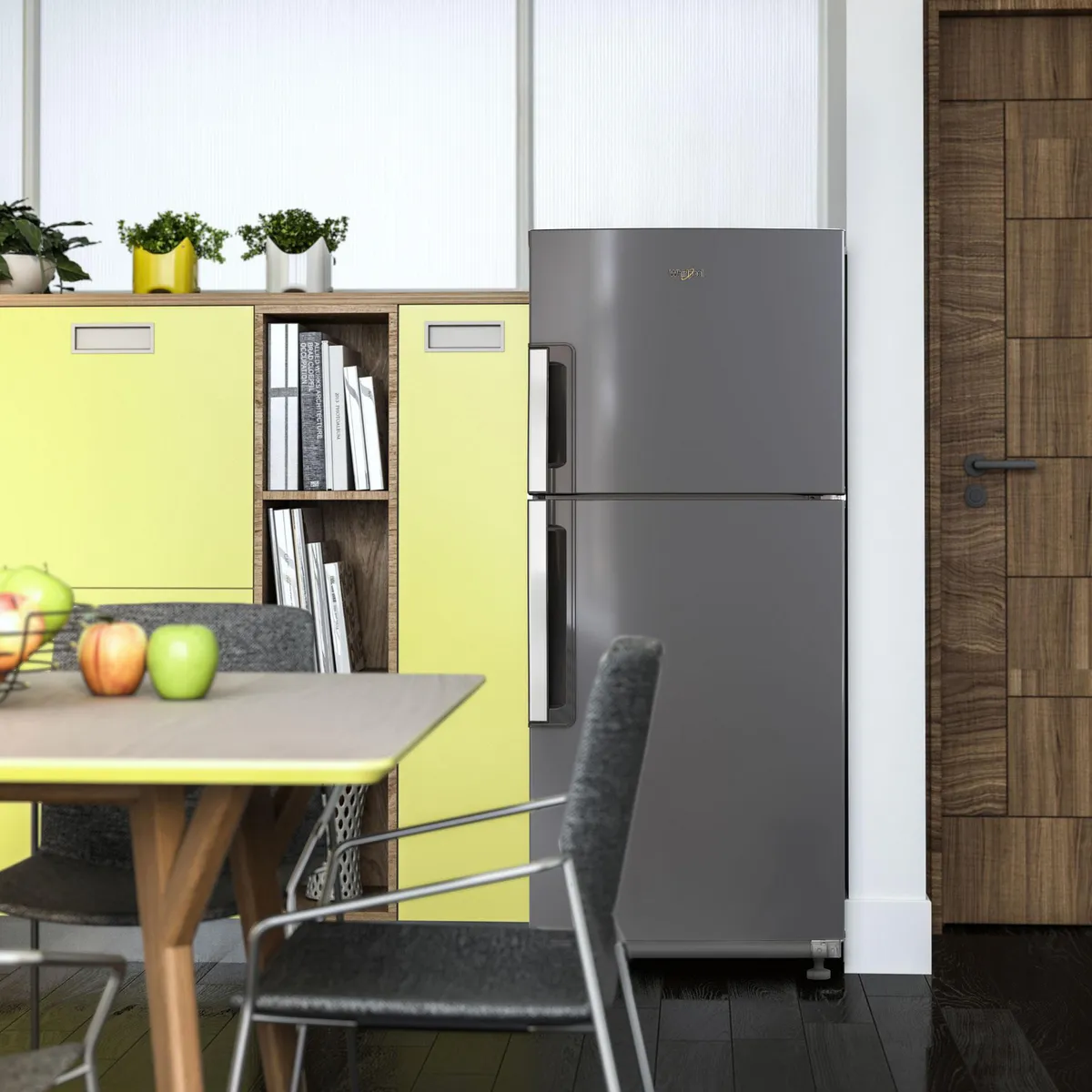 WHIRLPOOL - Nevera No Frost Congelador Superior 234 Litros Wrm22cktww Acero Inoxidable