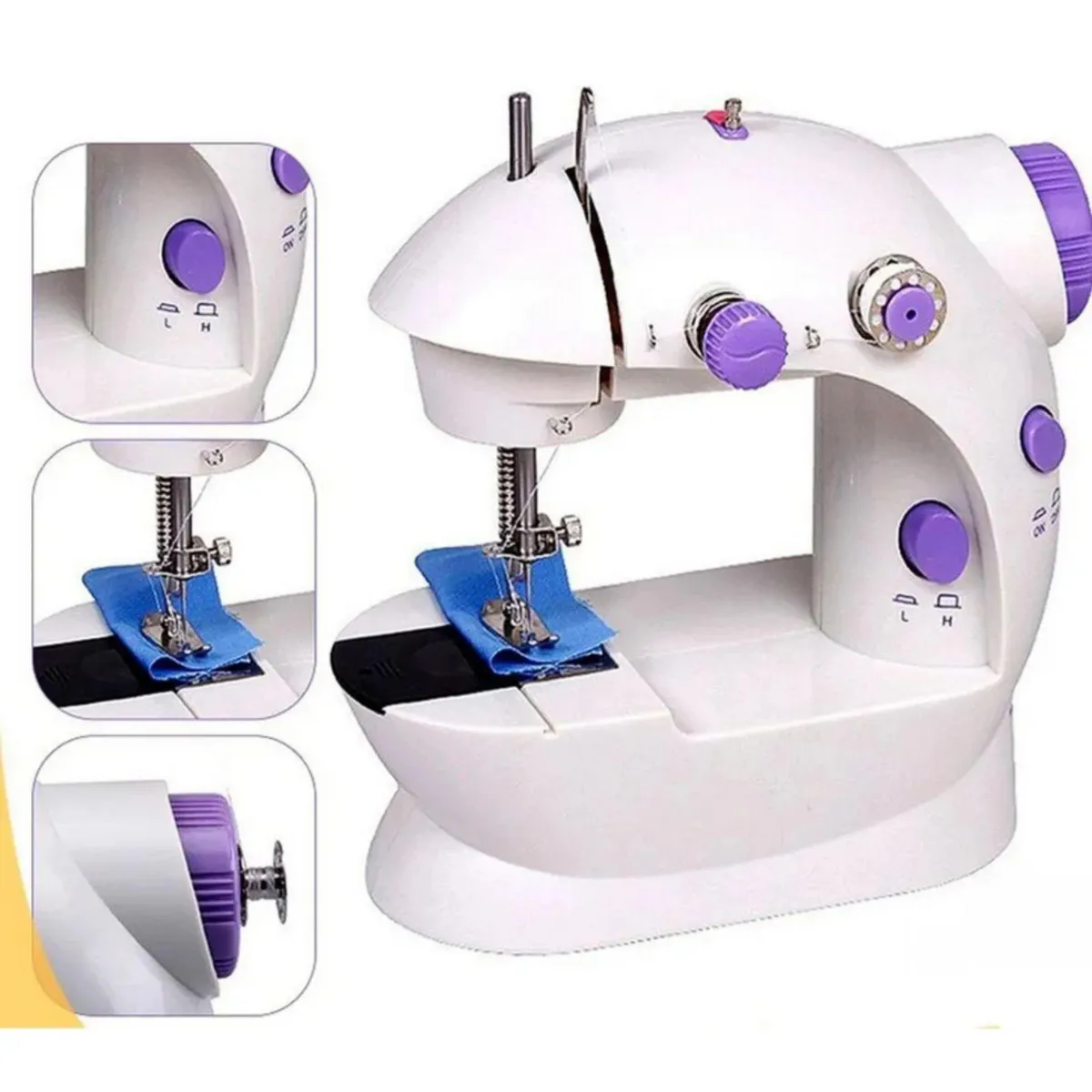 52 BITS - Maquina de Coser Portatil Mini Sewing Machine 4 En 1 Electrica