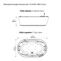 Jacuzzi Hidromasaje Aero Danesa Isla 189X113Cm M1.5Kw/H Firplak