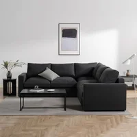 Sofá en L Modular Berlín Tela Antifluidos Gris 256x90x90