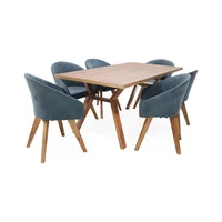 Comedor 6 puestos Nara Sillas Noto 75x170x90 Gris