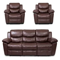 Juego de Sala Reclinable 3-1-1 Lucas Cuerina 210x99x101 Marrón