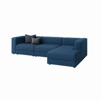 Sofá en L Derecho Lautaro Tela Antifluidos Azul 310x95x71