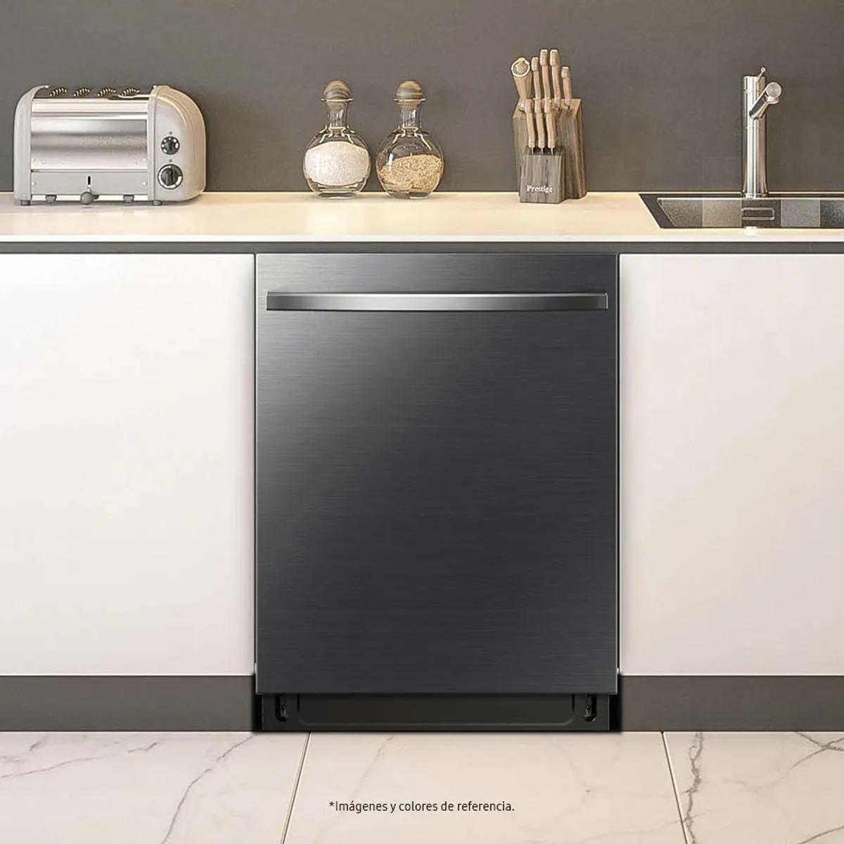 SAMSUNG - Lavavajillas Samsung 75 Piezas DW80CG5451MTAA Negro con Lavado Potente y Wi-Fi