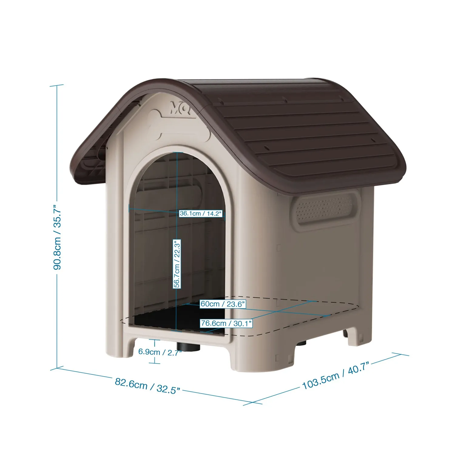 Casa Para Perros Plástica 103.5x82.6x90.8cm Grande Wengue 9