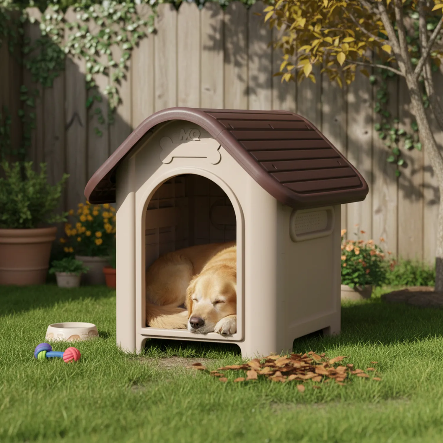 Casa Para Perros Plástica 103.5x82.6x90.8cm Grande Wengue 3