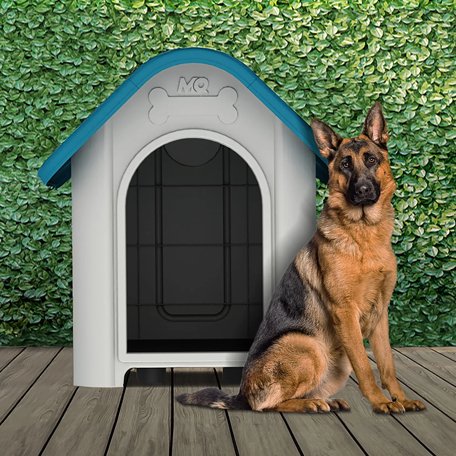 Casa Para Perros Plástica 103x80x90cm Grande Turquesa 3