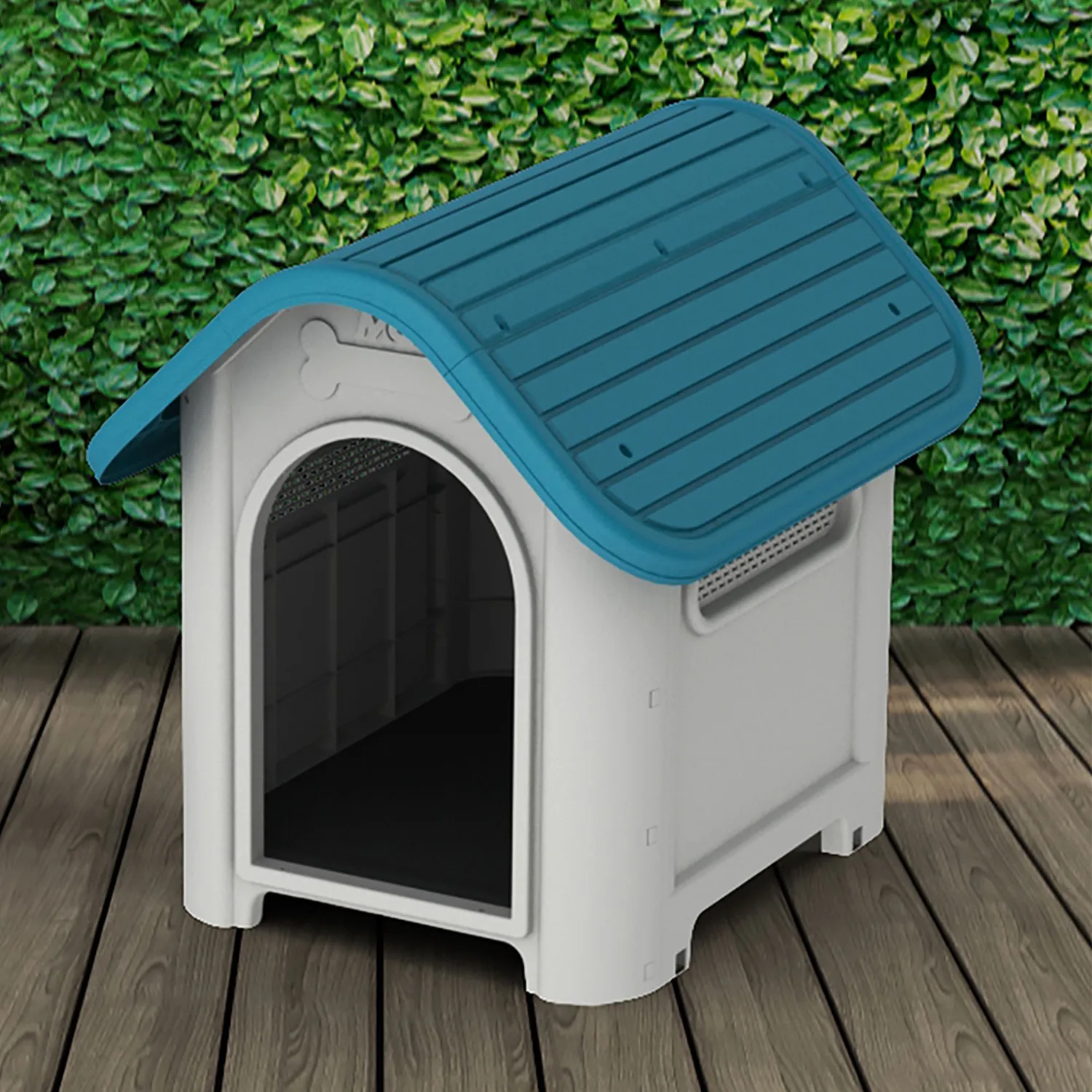 Casa Para Perros Plástica 103x80x90cm Grande Turquesa 4