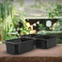 Canastilla Plástica Tipo Rattan Negra Pague 2 Lleve 3 48x46x65 cm Azul NP