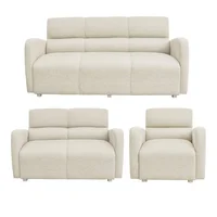 Juego de Sala 3-2-1 Nicole Tela Antifluidos 195x74x85 Beige