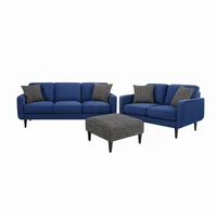 Juego de Sala 3-2 Mali Tela Antifluidos 195x80x90 Azul