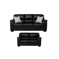 Juego de Sala 3-2 Franki Cuerina 205x83x94 Negro