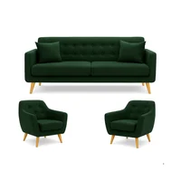 Juego de Sala 3-1-1 Luna Tela Antifluidos 185x80x80 Verde