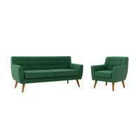 Juego de Sala 3-1 Viviana Tela Pet Friendly Antifluidos 190x80x75 Verde
