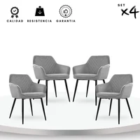 Set X4 Poltronas Piramid 52X55X83 Gris