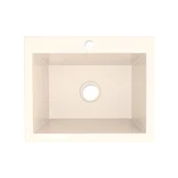 Lavaplatos Koa 63X51Cm Mármol Sintético Marfil Brillante De Sobreponer O Submontar