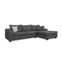 Sofá en L Derecho PittyTela Antifluidos Gris 265x85x61