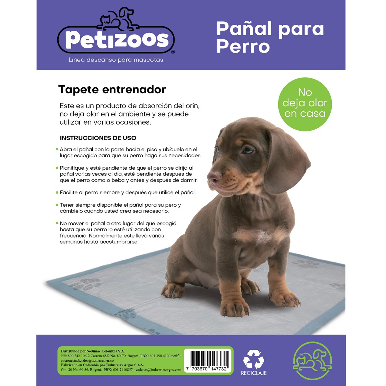 Tapete  Para Perro De Entrenamiento  12Unid + Repuesto De Bolsa Petizoos 3