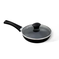 Cacerola en Aluminio Antiadherente Just Cook 1.4mm de Espesor con Tapa 14 cm x1 0.15 Litros Libre de PFOA Negro Ilko