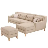 Sofá en L Derecho Texas Tela Pet Friendly Antifluidos Beige 260x75x80 Beige