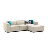 Sofá en L Derecho Luz Tela Antifluidos Beige 260x86x72 Beige