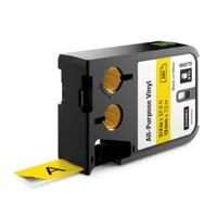 Cinta de Vinilo Industrial Xtl Negro sobre Amarillo 19 mm para Identificación Set X 6 Unidades