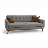 Sofá Tato 3 Puestos Tela Antifluidos 200x80x75 Gris