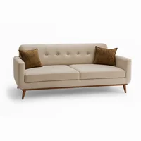 Sofá Tato 3 Puestos Tela Antifluidos 200x80x75 Blanco