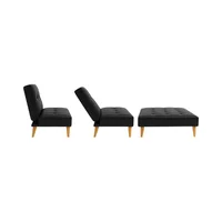 Sofá Cama Belgrado 2 Puestos Negro Cuerina 179x77x93 Negro