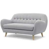 Sofá Kamala 3 Puestos Tela Antifluidos 200x80x75 Gris