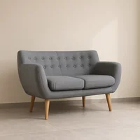 Sofá Patte 1 Puesto Tela Antifluidos 130x65x85 Gris