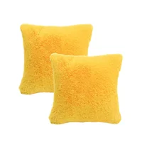 Cojín X2 Decorativo Péludo Amarillo