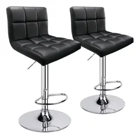 Set x2 Sillas Bar Acolchada Color Negro